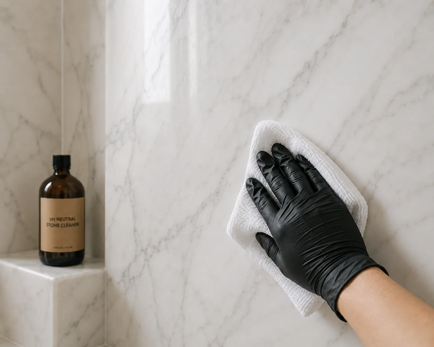 how to clean marble tile in shower with pH-neutral stone cleaner