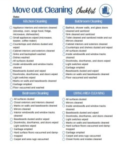 Move Out Cleaning Checklist